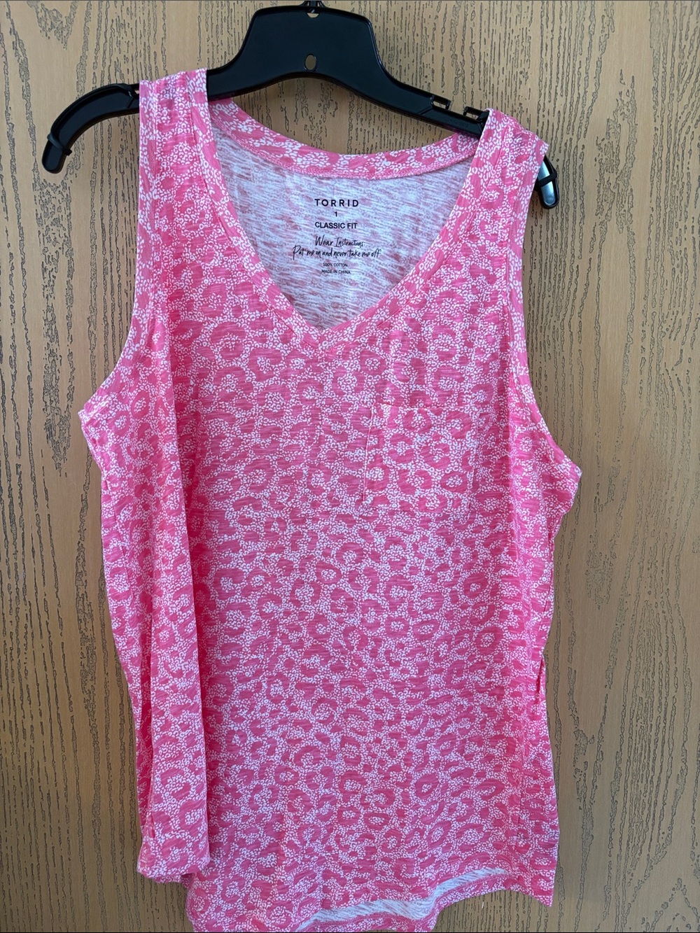 torrid Pink Leopard Print V-Neck Tank Top